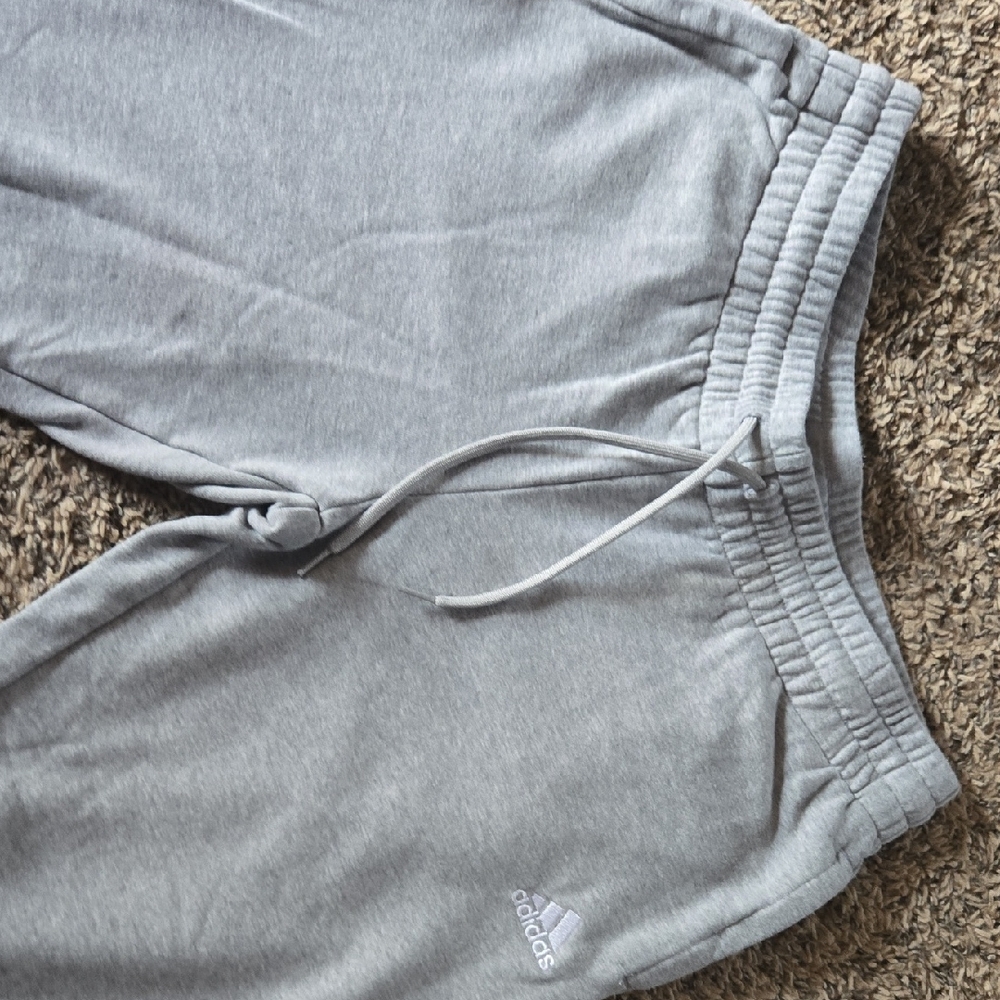 Adidas Light Gray Fleece Jogger Sweatpants